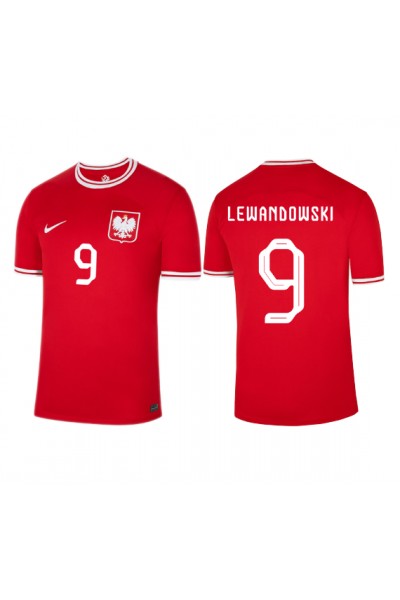 Puola Robert Lewandowski #9 Jalkapallovaatteet Vieraspaita MM-kisat 2022 Lyhythihainen